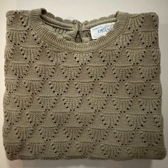Deans of Scotland vintage beige cotton knit short sleeve top size S - Picture 3 of 5